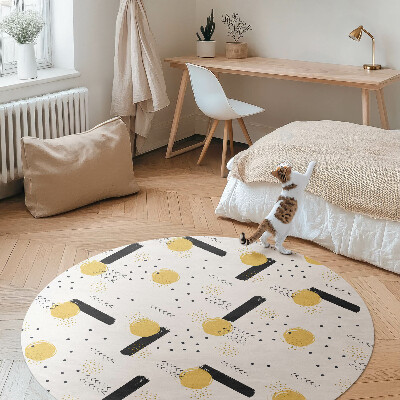 Covor rotund din vinil Forme abstracte model regulat