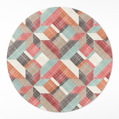 Covor rotund din vinil Model geometric frecat