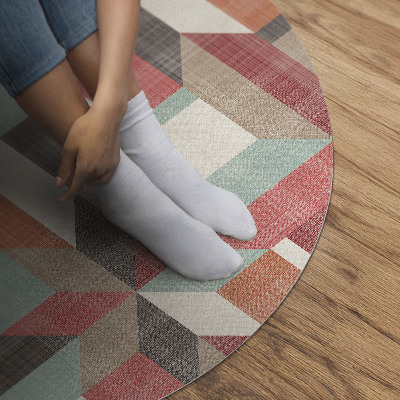 Covor rotund din vinil Model geometric frecat