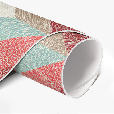 Covor rotund din vinil Model geometric frecat