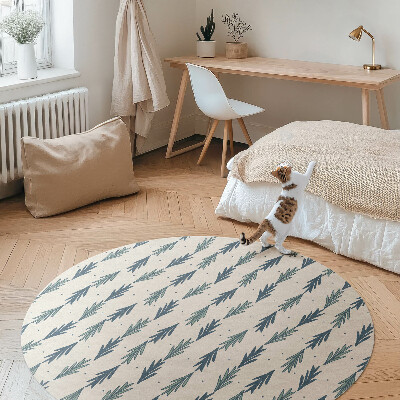 Covor rotund din vinil Frunză fină model decorativ boho