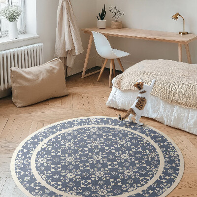 Covor rotund din vinil Ornamente fine într-un stil elegant