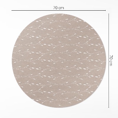 Covor rotund din vinil Frunze și crenguțe boho fine și delicate