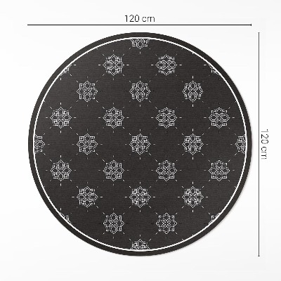 Covor rotund din vinil Flori liniare model regulat