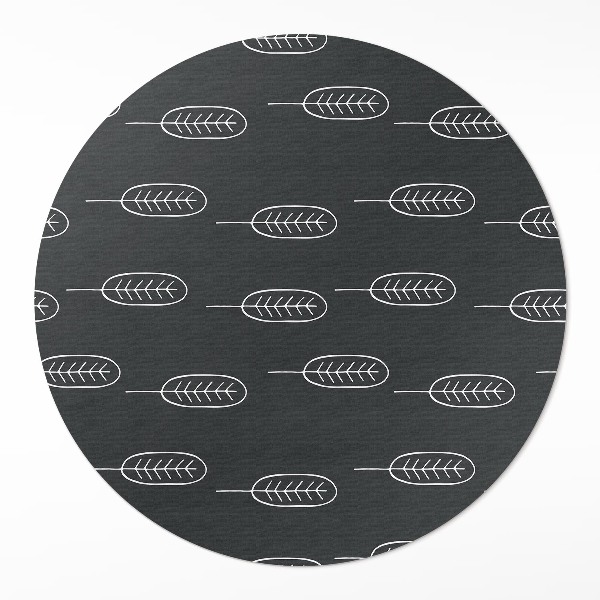 Covor rotund din vinil Minimalist boho frunze