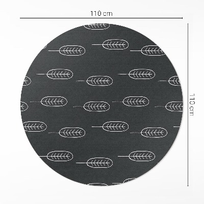Covor rotund din vinil Minimalist boho frunze