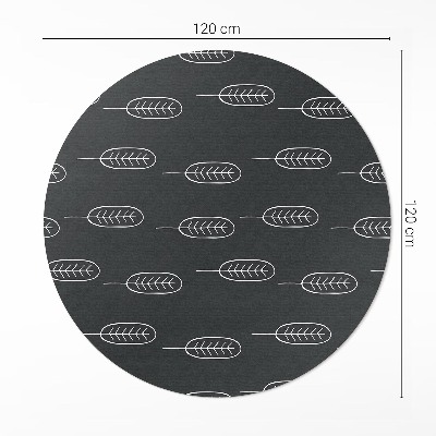 Covor rotund din vinil Minimalist boho frunze