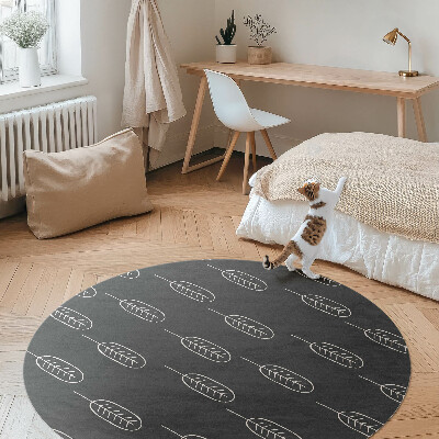 Covor rotund din vinil Minimalist boho frunze