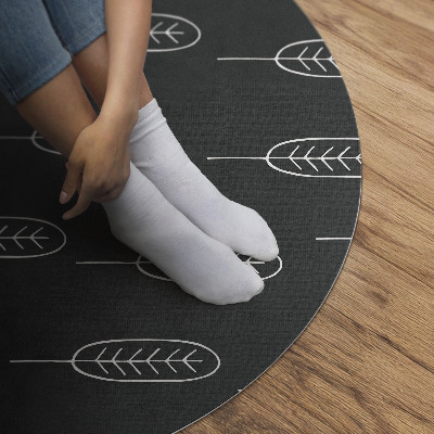 Covor rotund din vinil Minimalist boho frunze