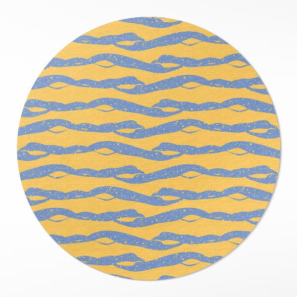 Covor rotund din vinil Model abstract retro de valuri