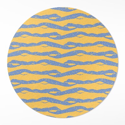 Covor rotund din vinil Model abstract retro de valuri