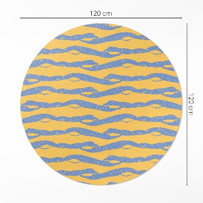 Covor rotund din vinil Model abstract retro de valuri