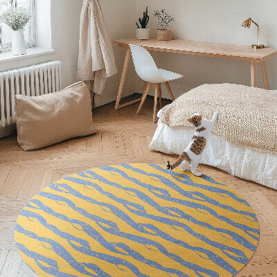 Covor rotund din vinil Model abstract retro de valuri