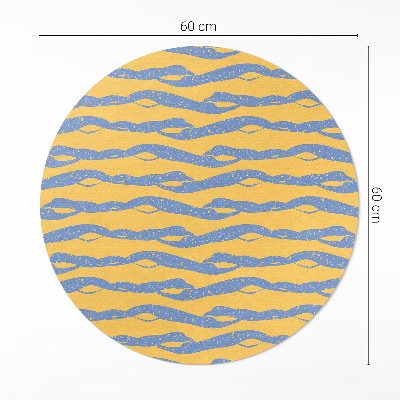 Covor rotund din vinil Model abstract retro de valuri