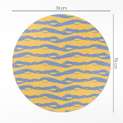 Covor rotund din vinil Model abstract retro de valuri