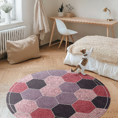 Covor rotund din vinil Dale hexagoane imitație pluș