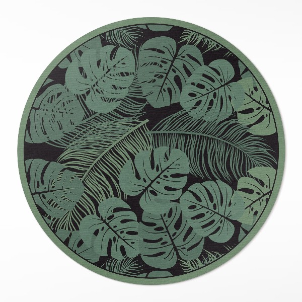 Covor rotund din vinil Ilustrație de plante tropicale monstera