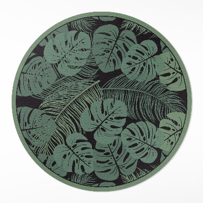Covor rotund din vinil Ilustrație de plante tropicale monstera