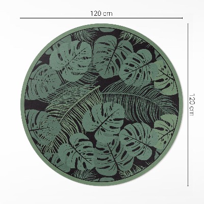 Covor rotund din vinil Ilustrație de plante tropicale monstera