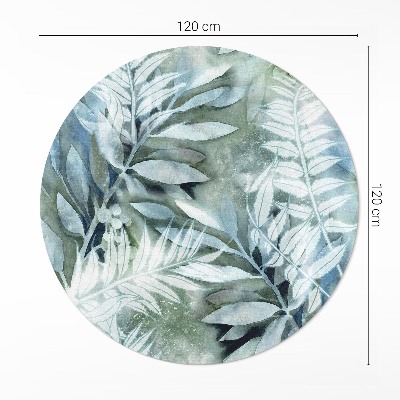 Covor rotund din vinil Acuarelă frunze delicate rămurele