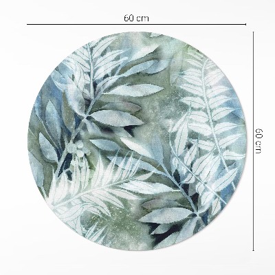 Covor rotund din vinil Acuarelă frunze delicate rămurele