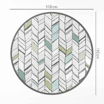 Covor rotund din vinil Ilustrație abstractă stil indian în formă de heringbone