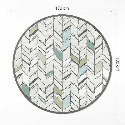 Covor rotund din vinil Ilustrație abstractă stil indian în formă de heringbone