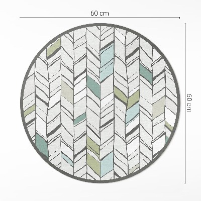 Covor rotund din vinil Ilustrație abstractă stil indian în formă de heringbone