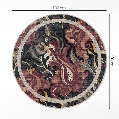 Covor rotund din vinil Abstracție florală în acuarelă