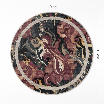 Covor rotund din vinil Abstracție florală în acuarelă