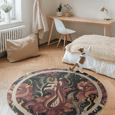 Covor rotund din vinil Abstracție florală în acuarelă