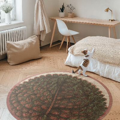 Covor rotund din vinil Frunză artistică