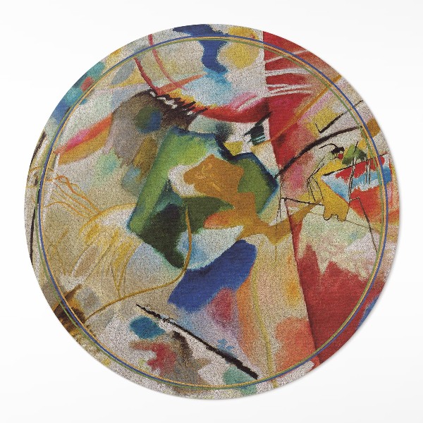 Covor rotund din vinil Centrul verde de Wassily Kandinsky