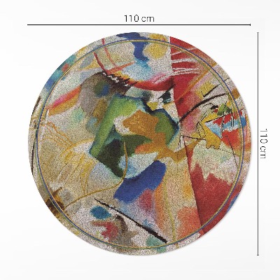 Covor rotund din vinil Centrul verde de Wassily Kandinsky