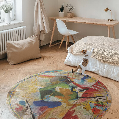 Covor rotund din vinil Centrul verde de Wassily Kandinsky