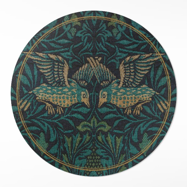 Covor rotund din vinil Păsări de William Morris