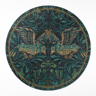 Covor rotund din vinil Păsări de William Morris