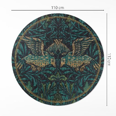 Covor rotund din vinil Păsări de William Morris