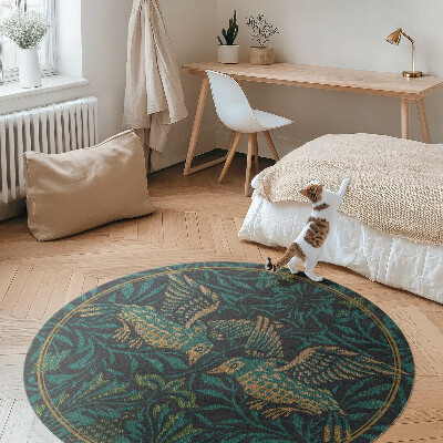 Covor rotund din vinil Păsări de William Morris