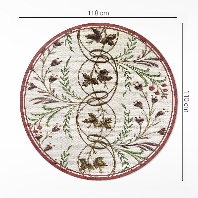 Covor rotund din vinil Model ornamental de plante