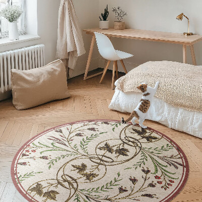 Covor rotund din vinil Model ornamental de plante