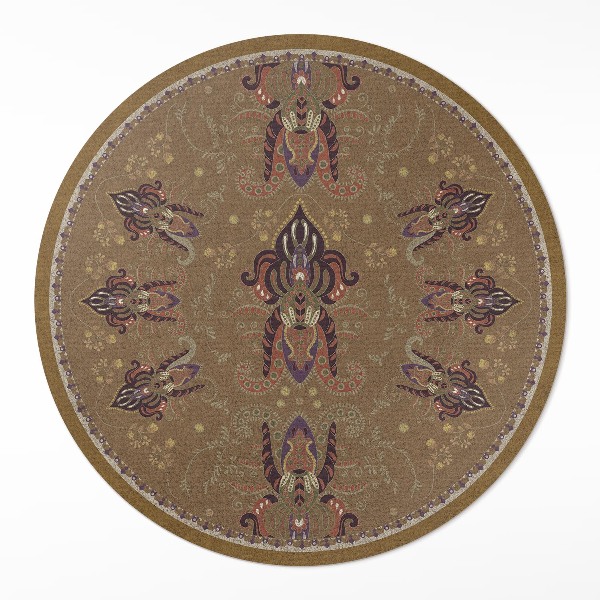 Covor rotund din vinil Ornamente florale