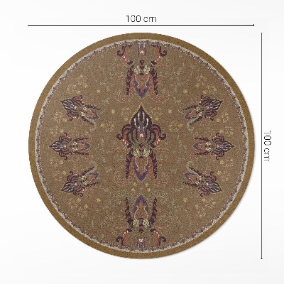 Covor rotund din vinil Ornamente florale