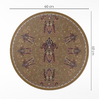 Covor rotund din vinil Ornamente florale