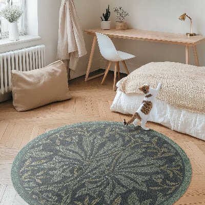 Covor rotund din vinil Ornamente vegetale și florale