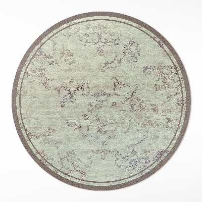 Covor rotund din vinil Motive florale decolorate