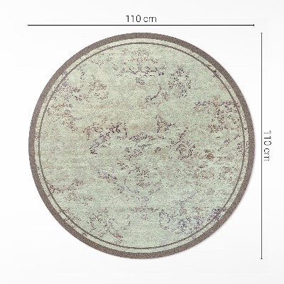 Covor rotund din vinil Motive florale decolorate