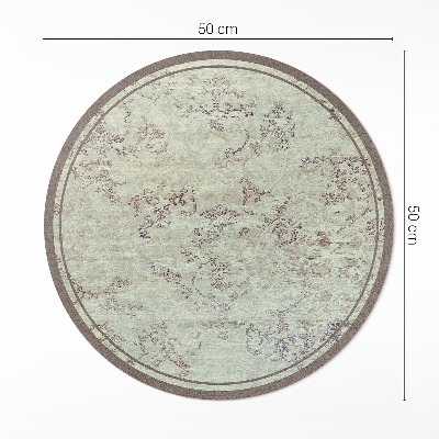 Covor rotund din vinil Motive florale decolorate