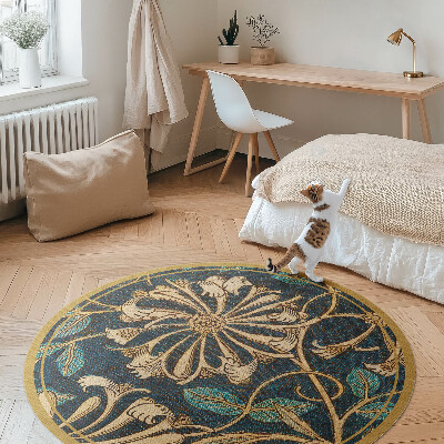 Covor rotund din vinil Imitație de țesătură cu plante