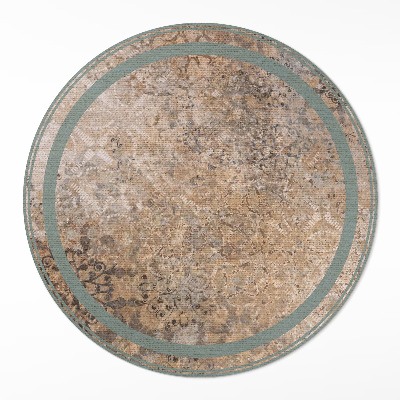 Covor rotund din vinil Motive decorative vintage decolorate